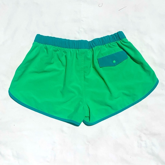 Patagonia Shorts M 2.5” Inseam Green Teal Drawstring Two Tone Pockets - Picture 2 of 8